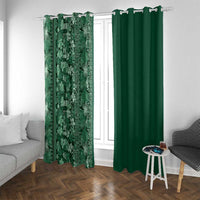 Hawaiian Tribal Elements Hibiscus Window Curtain Green Pattern LT9 With Grommets Green - Polynesian Pride