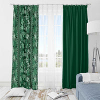 Hawaiian Tribal Elements Hibiscus Window Curtain Green Pattern LT9 - Polynesian Pride