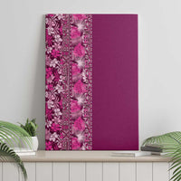 Hawaiian Tribal Elements Hibiscus Canvas Wall Art Pink Pattern - Polynesian Pride