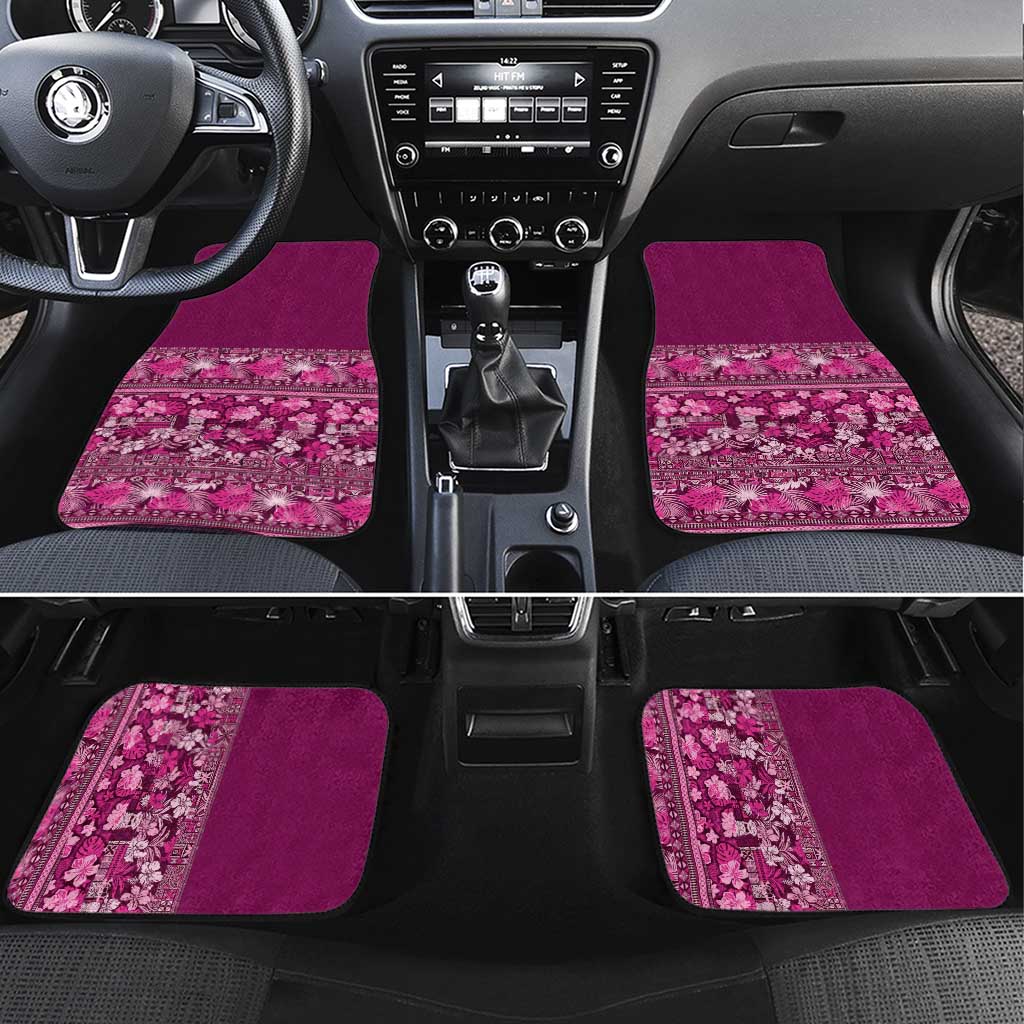 Hawaiian Tribal Elements Hibiscus Car Mats Pink Pattern - Polynesian Pride