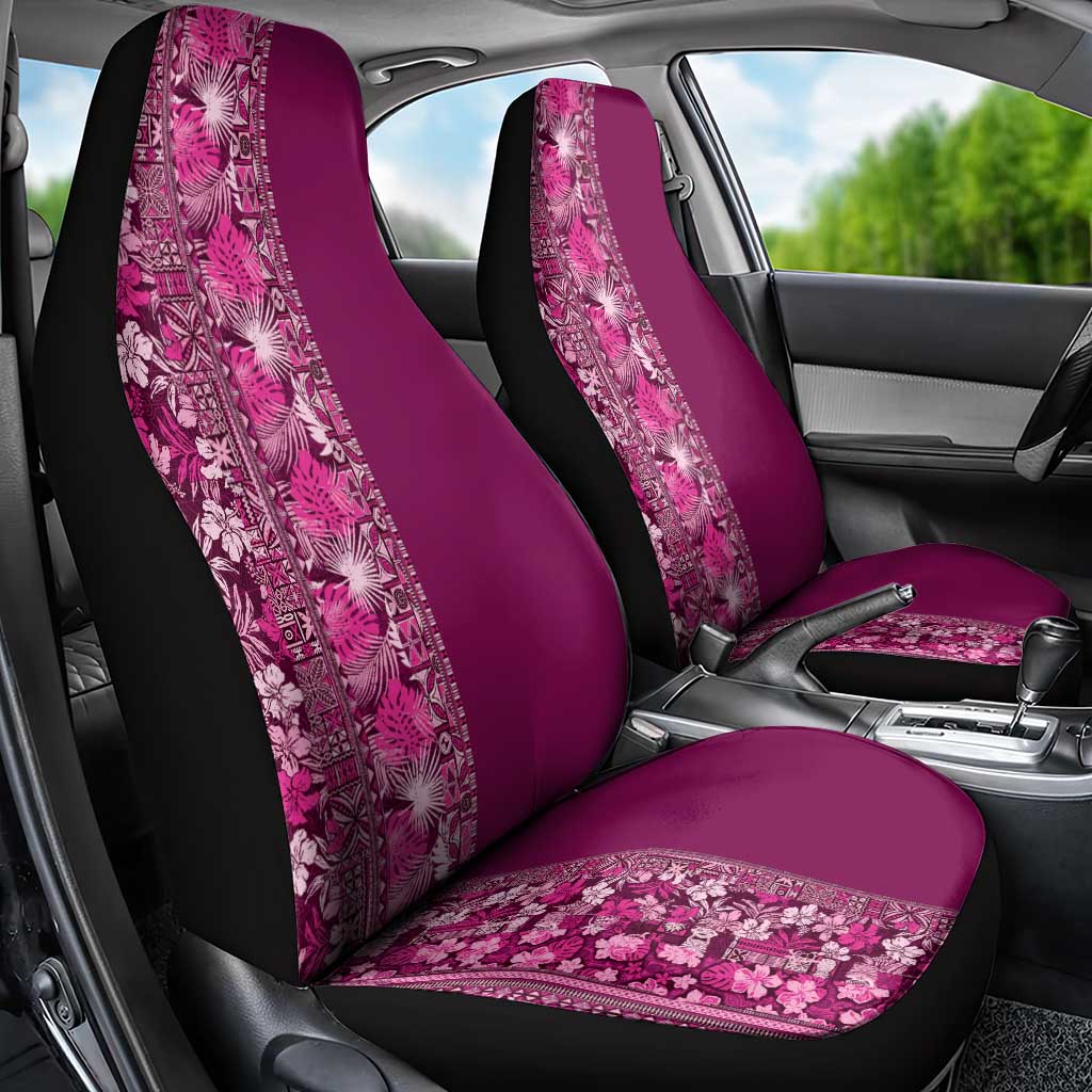Hawaiian Tribal Elements Hibiscus Car Seat Cover Pink Pattern - Polynesian Pride