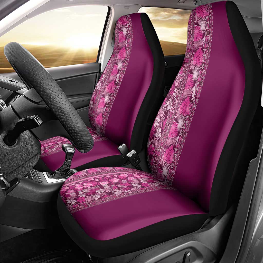Hawaiian Tribal Elements Hibiscus Car Seat Cover Pink Pattern - Polynesian Pride