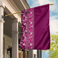 Hawaiian Tribal Elements Hibiscus Garden Flag Pink Pattern - Polynesian Pride