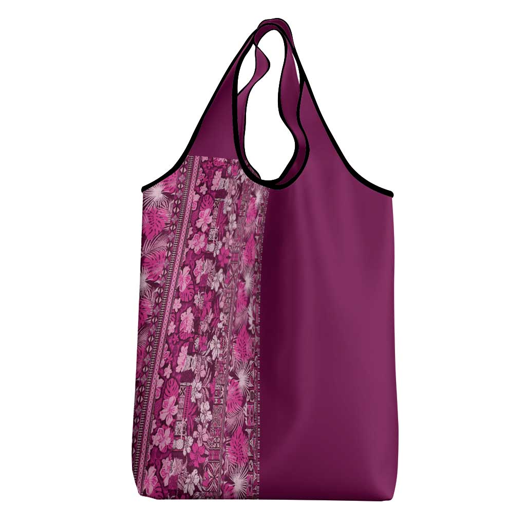 Hawaiian Tribal Elements Hibiscus Grocery Bag Pink Pattern LT9 - Polynesian Pride