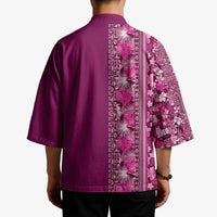 Hawaiian Tribal Elements Hibiscus Kimono Pink Pattern - Polynesian Pride