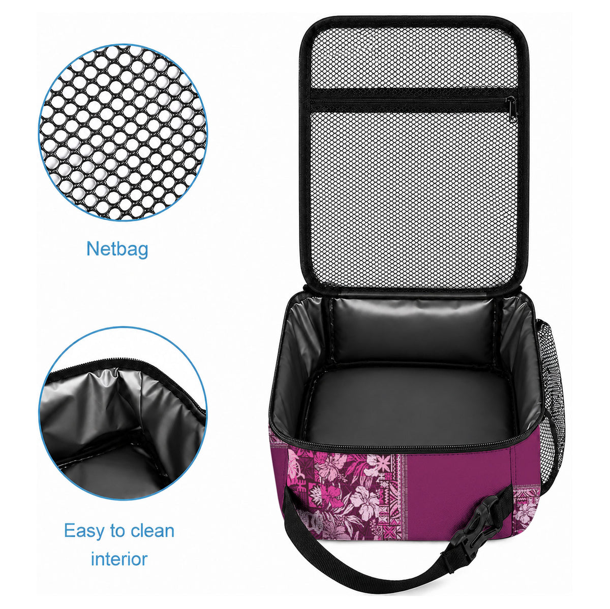 Hawaiian Tribal Elements Hibiscus Lunch Bag Pink Pattern LT9 - Polynesian Pride
