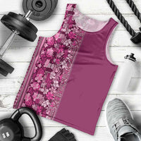 Hawaiian Tribal Elements Hibiscus Men Tank Top Pink Pattern - Polynesian Pride