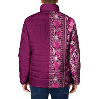 Hawaiian Tribal Elements Hibiscus Padded Jacket Pink Pattern LT9 - Polynesian Pride