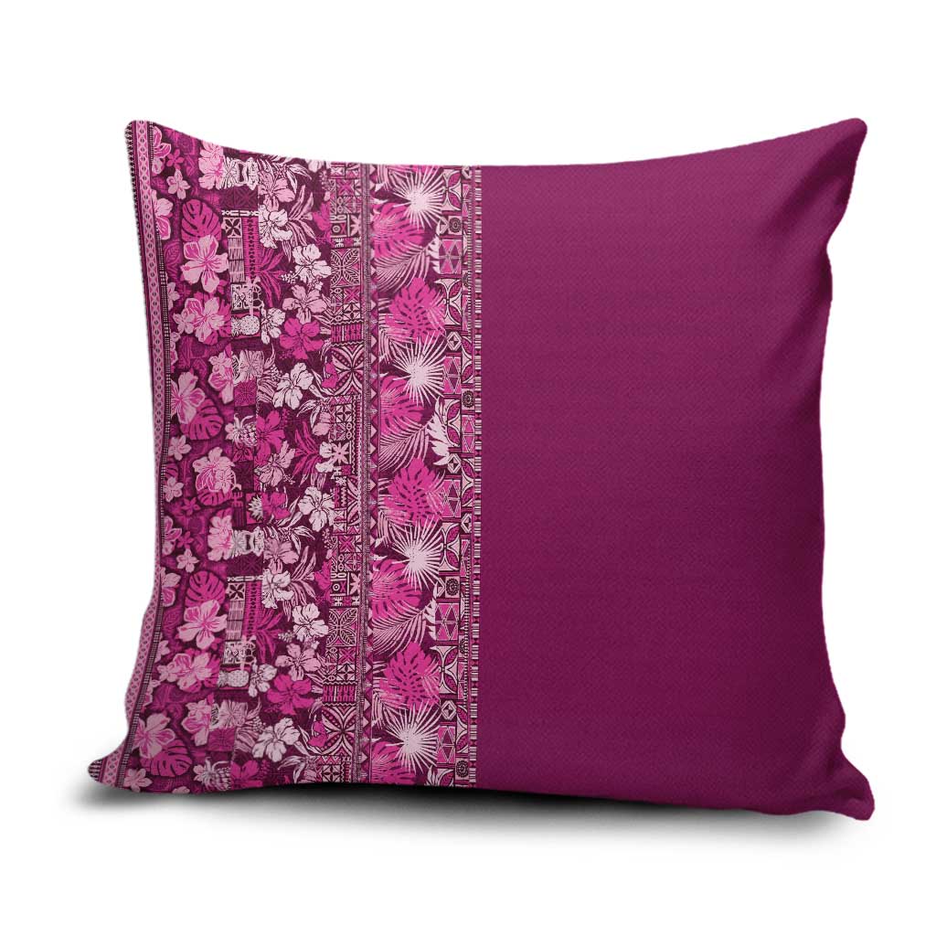 Hawaiian Tribal Elements Hibiscus Pillow Cover Pink Pattern LT9 Pink - Polynesian Pride