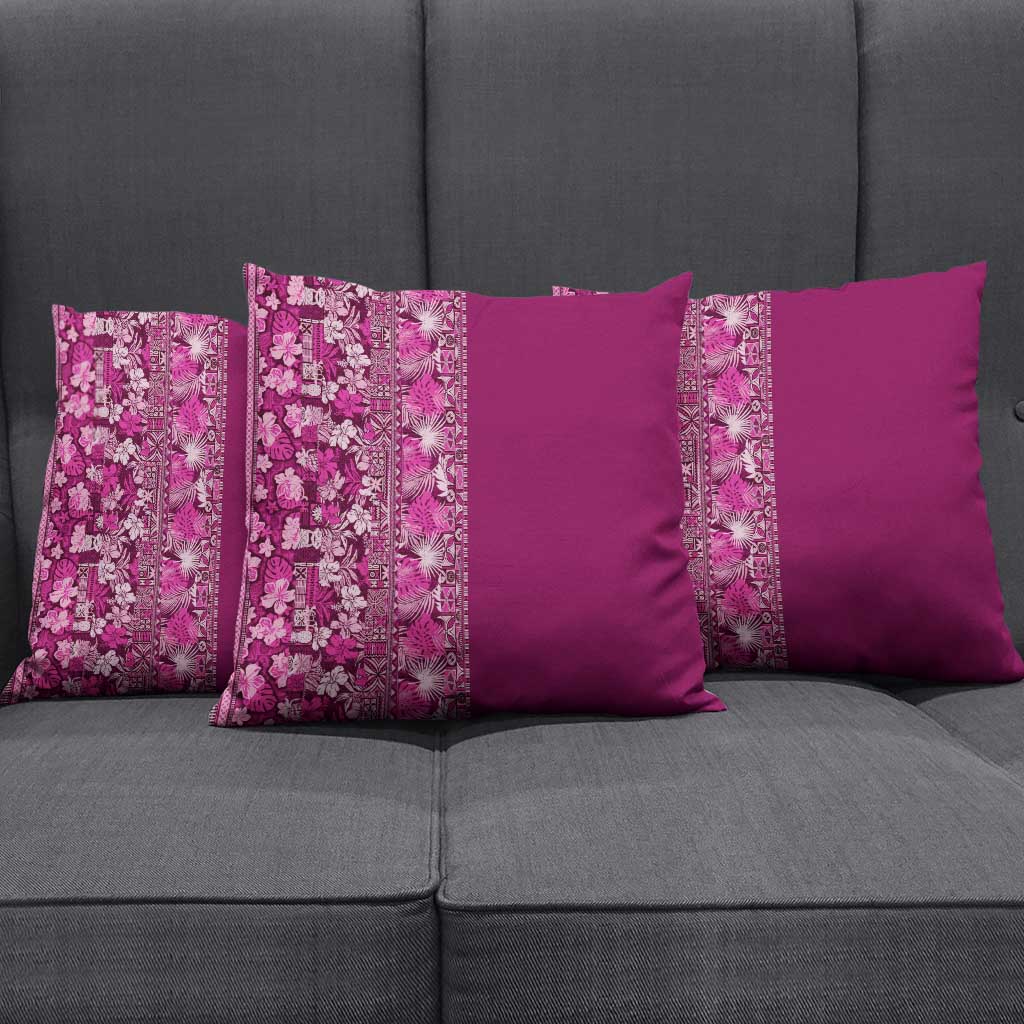 Hawaiian Tribal Elements Hibiscus Pillow Cover Pink Pattern LT9 - Polynesian Pride