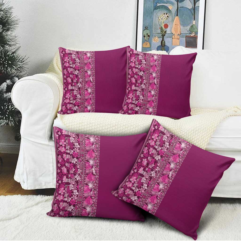 Hawaiian Tribal Elements Hibiscus Pillow Cover Pink Pattern LT9 - Polynesian Pride