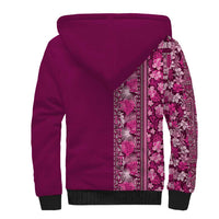 Hawaiian Tribal Elements Hibiscus Sherpa Hoodie Pink Pattern LT9 - Polynesian Pride