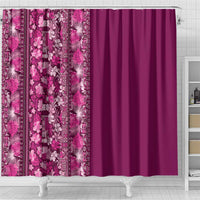 Hawaiian Tribal Elements Hibiscus Shower Curtain Pink Pattern - Polynesian Pride