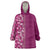 Hawaiian Tribal Elements Hibiscus Wearable Blanket Hoodie Pink Pattern - Polynesian Pride
