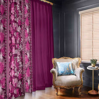 Hawaiian Tribal Elements Hibiscus Window Curtain Pink Pattern LT9 - Polynesian Pride