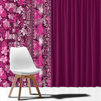 Hawaiian Tribal Elements Hibiscus Window Curtain Pink Pattern LT9 - Polynesian Pride