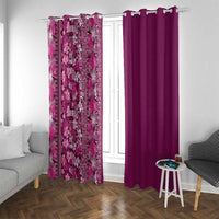 Hawaiian Tribal Elements Hibiscus Window Curtain Pink Pattern LT9 With Grommets Pink - Polynesian Pride