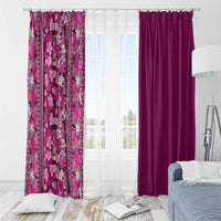 Hawaiian Tribal Elements Hibiscus Window Curtain Pink Pattern LT9 - Polynesian Pride