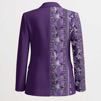 Hawaiian Tribal Elements Hibiscus Blazer Purple Pattern LT9 - Polynesian Pride
