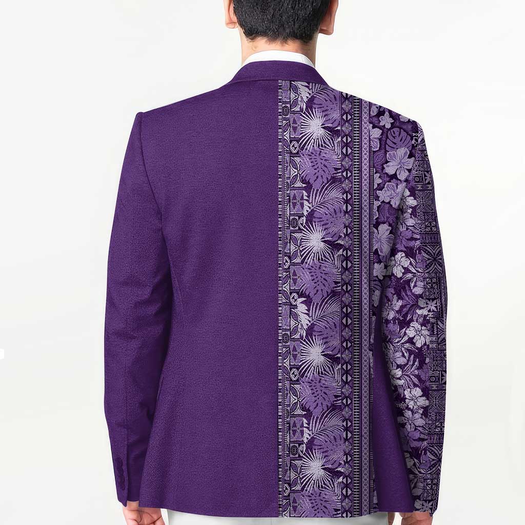 Hawaiian Tribal Elements Hibiscus Blazer Purple Pattern LT9 - Polynesian Pride
