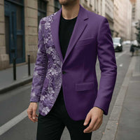 Hawaiian Tribal Elements Hibiscus Blazer Purple Pattern LT9 - Polynesian Pride