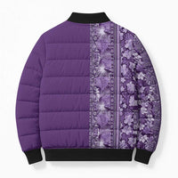 Hawaiian Tribal Elements Hibiscus Bomber Puffer Jacket Purple Pattern LT9 - Polynesian Pride