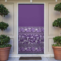 Hawaiian Tribal Elements Hibiscus Door Cover Purple Pattern - Polynesian Pride