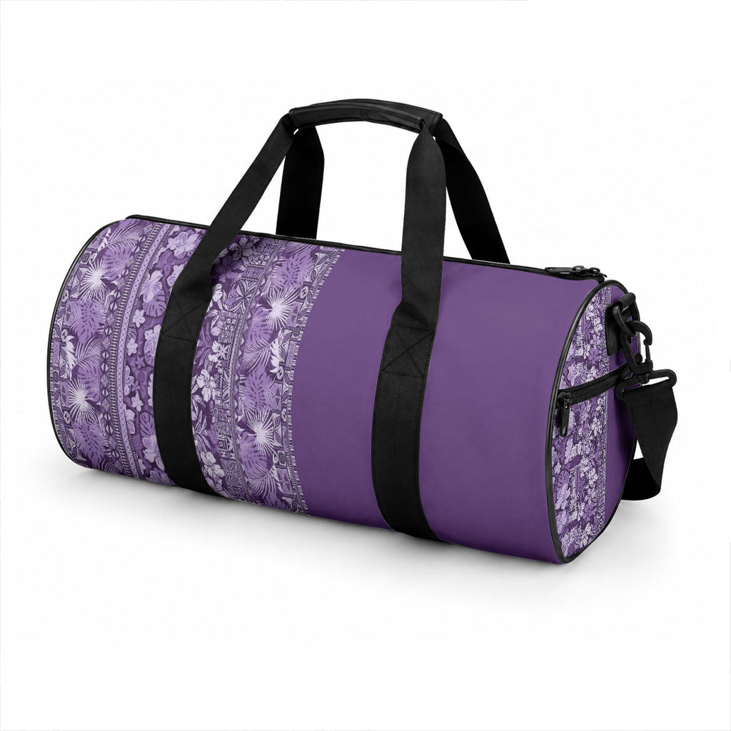 Hawaiian Tribal Elements Hibiscus Duffle Bag Purple Pattern LT9 - Polynesian Pride