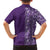 Hawaiian Tribal Elements Hibiscus Family Matching Tank Maxi Dress and Hawaiian Shirt Purple Pattern - Polynesian Pride