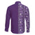 Hawaiian Tribal Elements Hibiscus Family Matching Tank Maxi Dress and Hawaiian Shirt Purple Pattern - Polynesian Pride