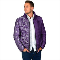 Hawaiian Tribal Elements Hibiscus Padded Jacket Purple Pattern LT9 - Polynesian Pride