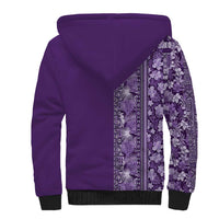 Hawaiian Tribal Elements Hibiscus Sherpa Hoodie Purple Pattern LT9 - Polynesian Pride