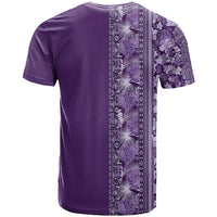 Hawaiian Tribal Elements Hibiscus T Shirt Purple Pattern - Polynesian Pride