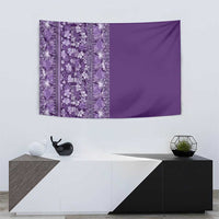Hawaiian Tribal Elements Hibiscus Tapestry Purple Pattern - Polynesian Pride