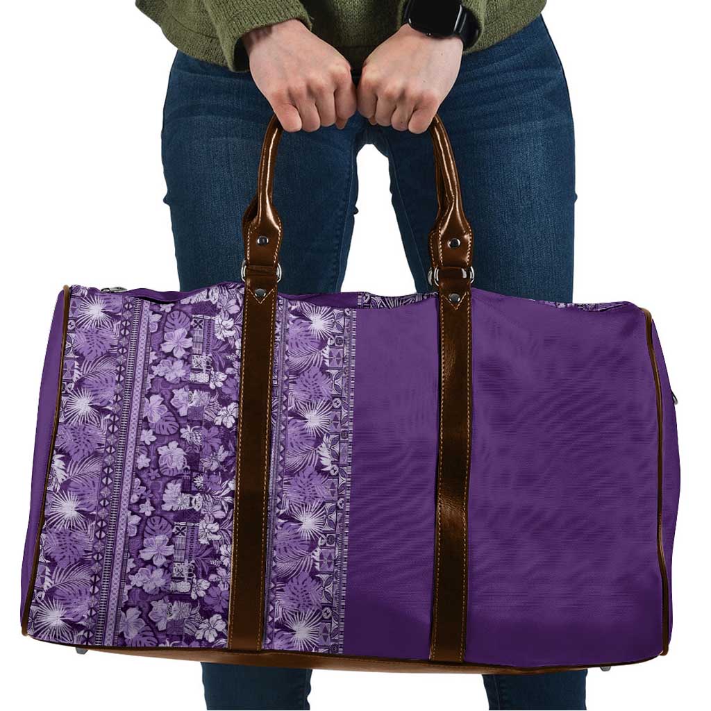 Hawaiian Tribal Elements Hibiscus Travel Bag Purple Pattern - Polynesian Pride