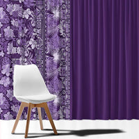 Hawaiian Tribal Elements Hibiscus Window Curtain Purple Pattern LT9 - Polynesian Pride