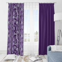 Hawaiian Tribal Elements Hibiscus Window Curtain Purple Pattern LT9 - Polynesian Pride