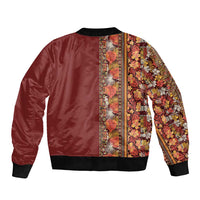 Hawaiian Tribal Elements Hibiscus Bomber Jacket Red Pattern - Polynesian Pride