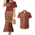 Hawaiian Tribal Elements Hibiscus Couples Matching Mermaid Dress and Hawaiian Shirt Red Pattern - Polynesian Pride