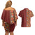 Hawaiian Tribal Elements Hibiscus Couples Matching Off Shoulder Short Dress and Hawaiian Shirt Red Pattern - Polynesian Pride