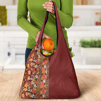 Hawaiian Tribal Elements Hibiscus Grocery Bag Red Pattern LT9 - Polynesian Pride