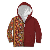 Hawaiian Tribal Elements Hibiscus Kid Hoodie Red Pattern - Polynesian Pride