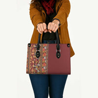 Hawaiian Tribal Elements Hibiscus Leather Bag Red Pattern - Polynesian Pride