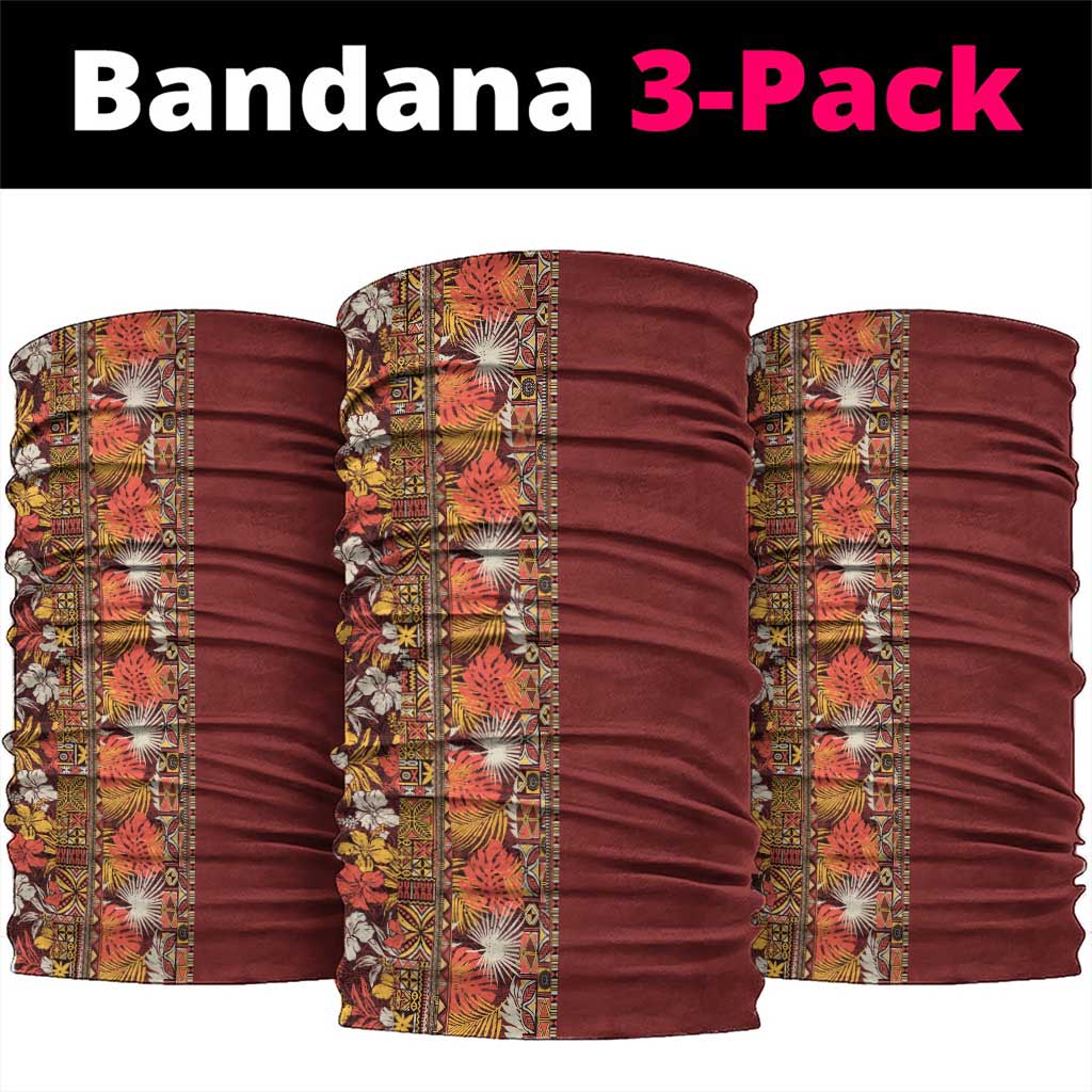 Hawaiian Tribal Elements Hibiscus Neck Gaiter Red Pattern LT9 package One Size: 25*50cm Red - Polynesian Pride