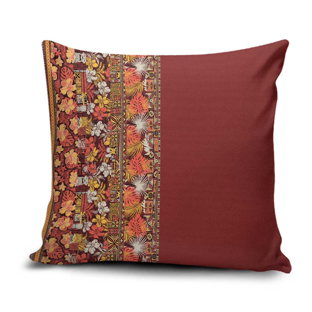 Hawaiian Tribal Elements Hibiscus Pillow Cover Red Pattern LT9 Red - Polynesian Pride