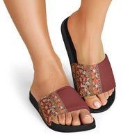 Hawaiian Tribal Elements Hibiscus Slide Sandals Red Pattern LT9 - Polynesian Pride