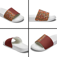 Hawaiian Tribal Elements Hibiscus Slide Sandals Red Pattern LT9 - Polynesian Pride