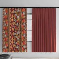 Hawaiian Tribal Elements Hibiscus Window Curtain Red Pattern LT9 With Hooks Red - Polynesian Pride