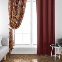 Hawaiian Tribal Elements Hibiscus Window Curtain Red Pattern LT9 - Polynesian Pride
