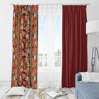 Hawaiian Tribal Elements Hibiscus Window Curtain Red Pattern LT9 - Polynesian Pride